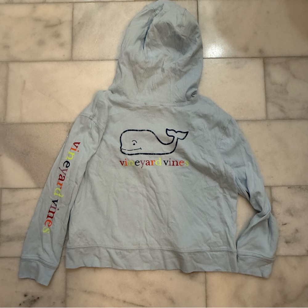 Vineyard Vines Cream and Blue Cotton Top